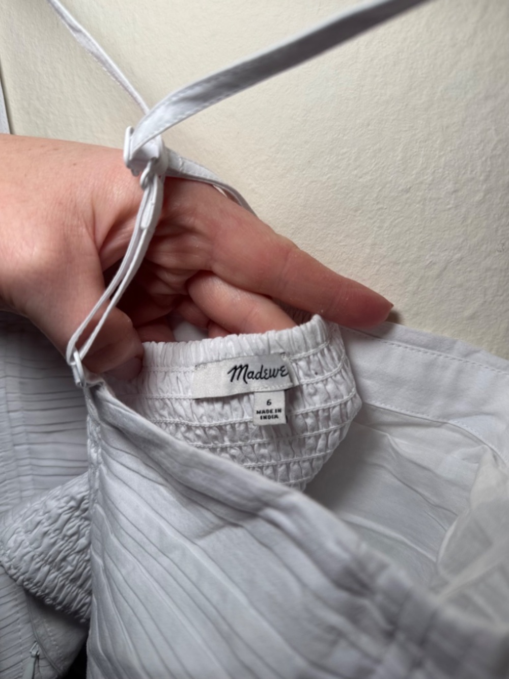 Madewell Poplin Crop Tube Top Size 6 NWT White Smocked Corset Bustier Cotton - Picture 5 of 5